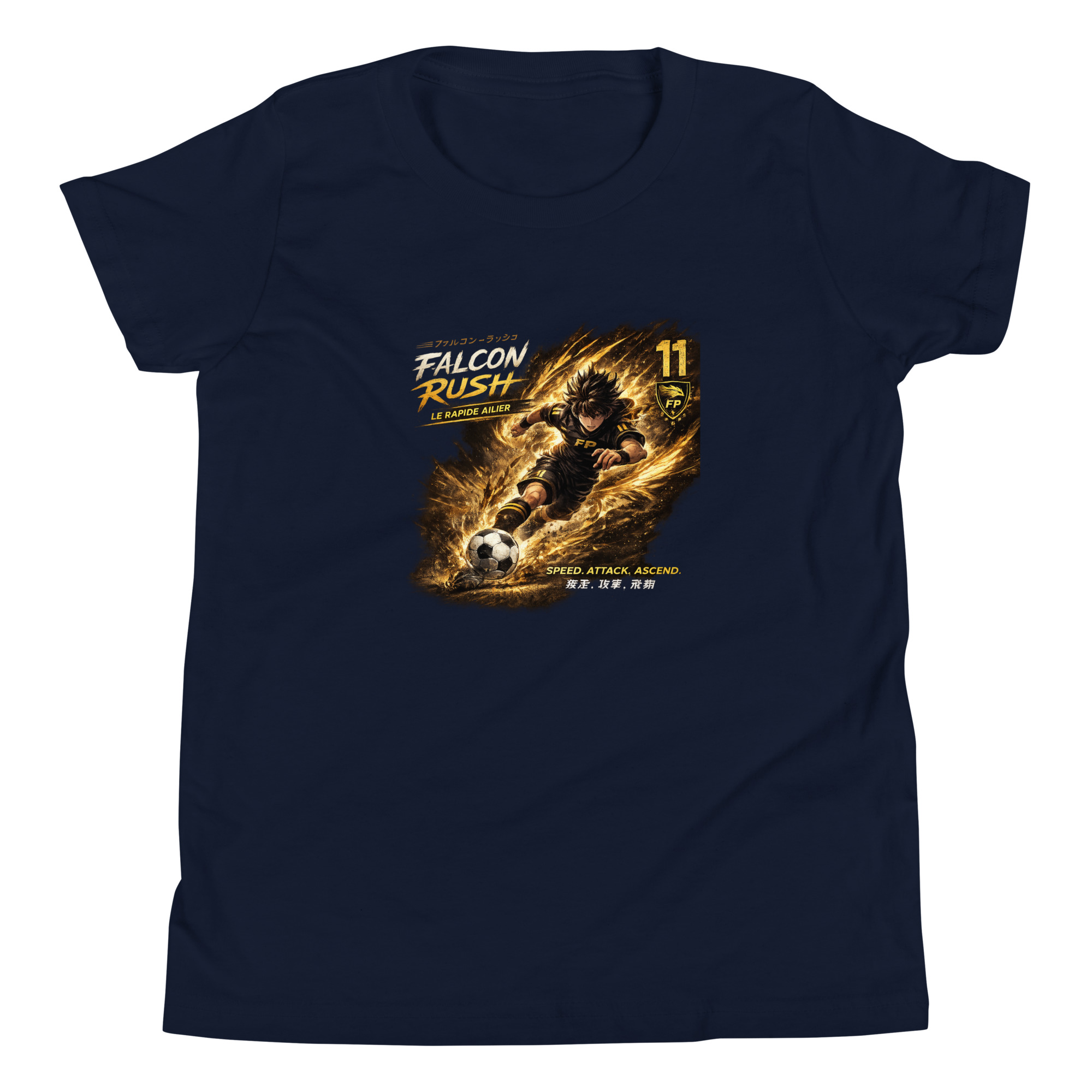 ⚡ Falcon Rush™ – T-shirt Enfant Manga Football | FootProbability - Image 2